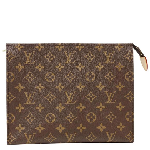 Louis Vuitton  Toiletry Pouch 26 Monogram Canvas Clutch Brown - Picture 1 of 14